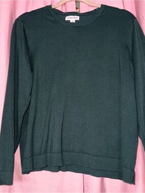 Calvin Klein Women's Dark Green Crewneck Sweater